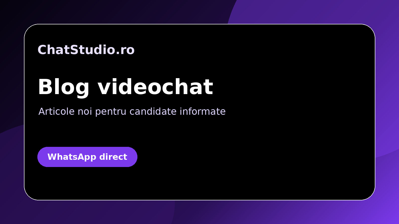 Interviul online pentru videochat: ce întrebări merită puse
